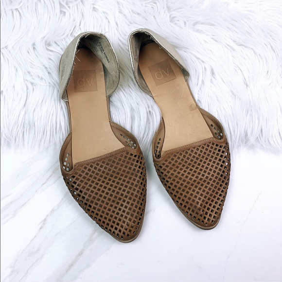 🔥4 for 25 Dolce Vita Brown & Gold Flats - Picture 2 of 7